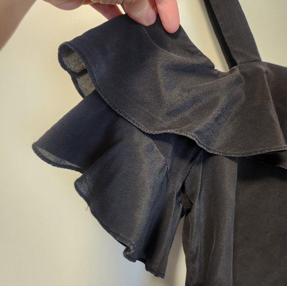 J Crew silk cold shoulder top in black - Picture 5 of 8